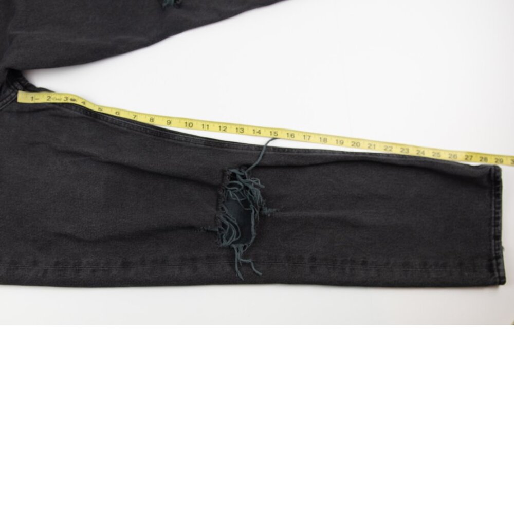 Agolde 90's Jeans Distressed Mid Rise Loose Button Fly Smokestack Black Size 26 - Picture 7 of 8